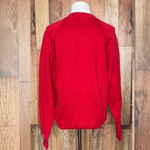 Vintage Christmas Sweatshirt Teddy Bear Tree Red Holiday Pullover - Picture 3 of 9